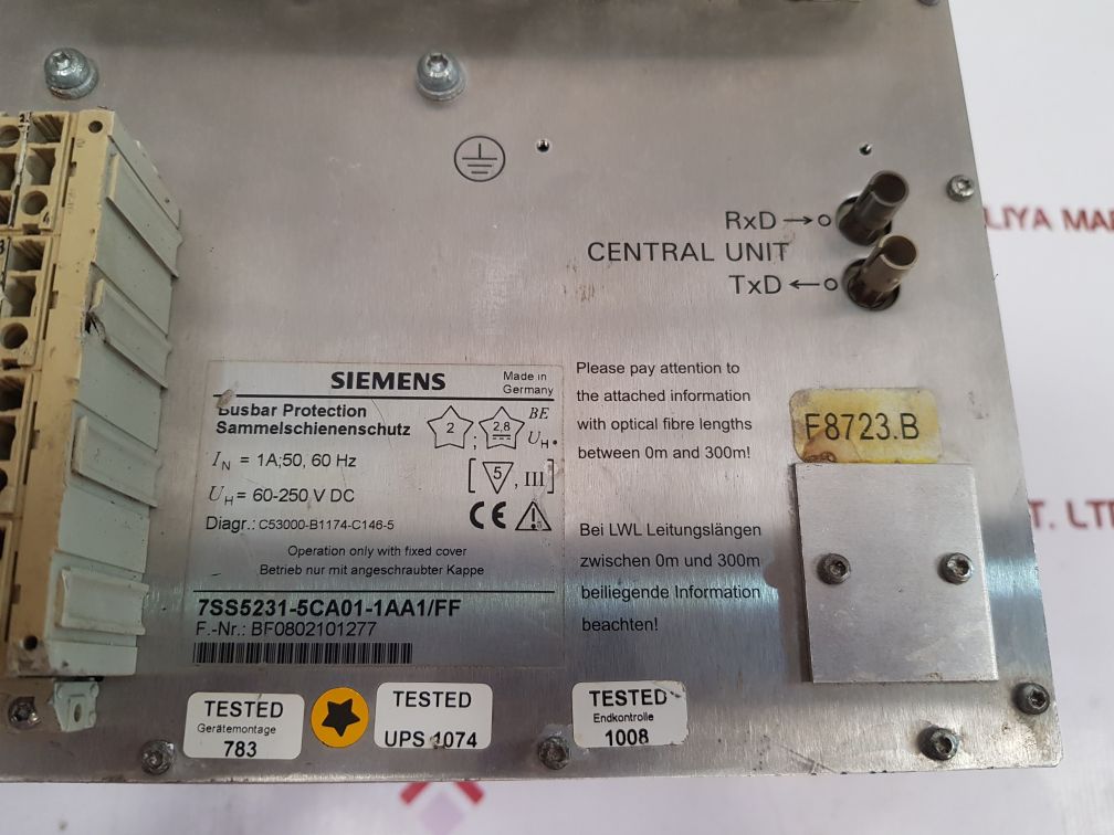 Siemens Siprotec 7Ss5231-5Ca01-1Aa1/Ff Busbar Protection