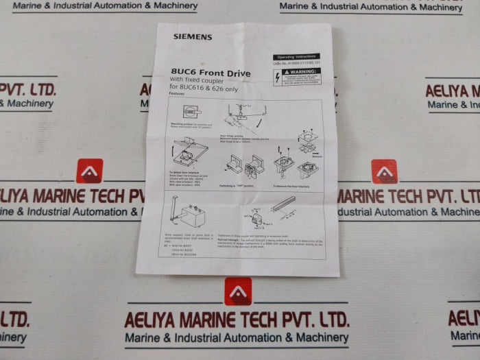 Siemens 8Uc6 Front Drive With Fixed Coupler