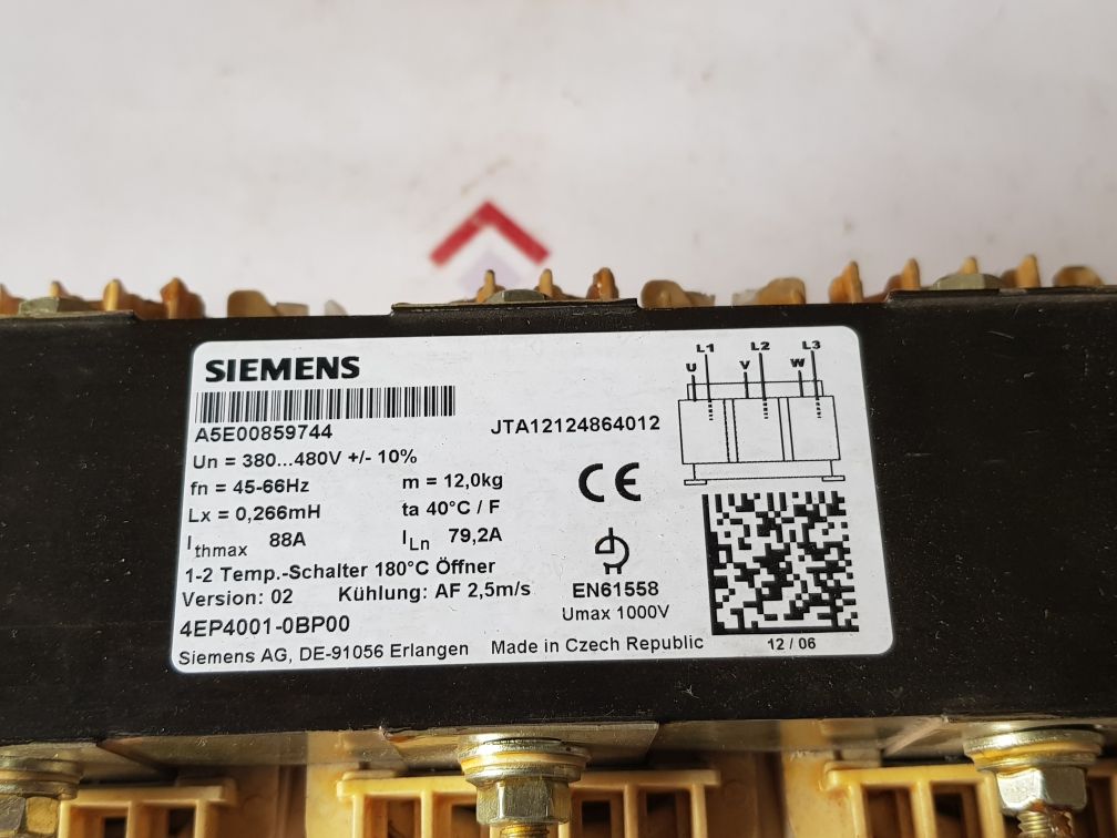 Siemens 4ep4001-0bp00 Transformer A5e00859744 ith max 88a