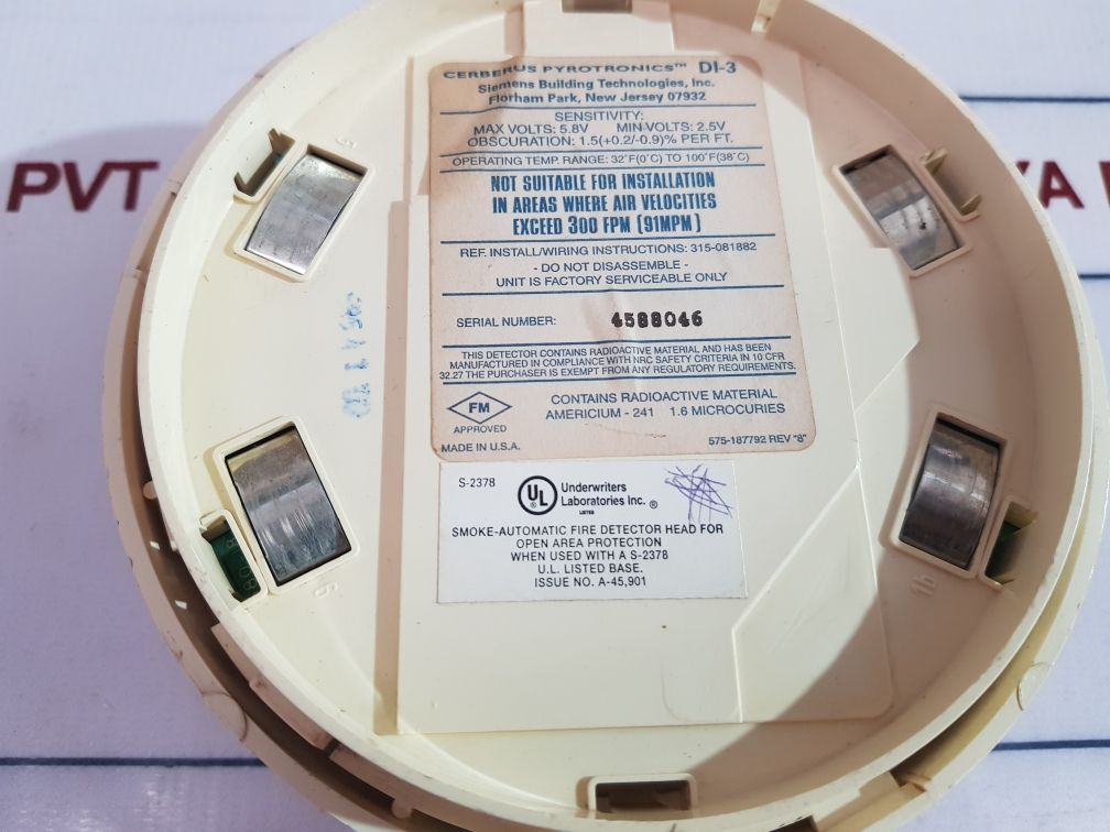 Siemens Di-3 Smoke Detector