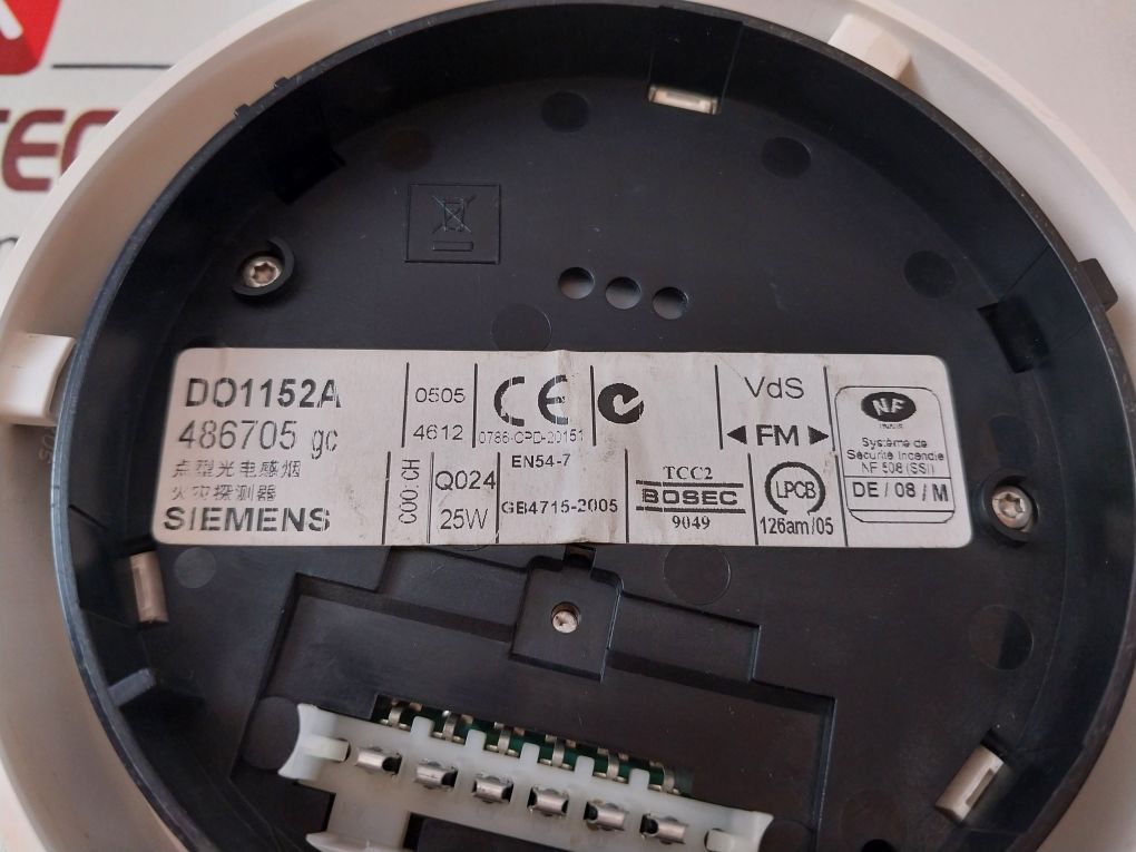 Siemens Do1152A Optical Smoke Detector 0786-cpd-20151, Gb4715-2005