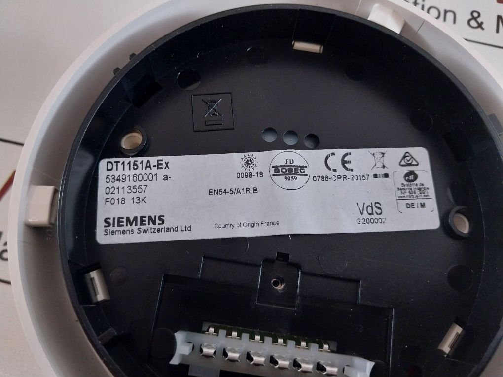 Siemens Dt1151A-ex Heat Detector 493811 5349160001 A- En54-5/A1R.B