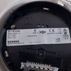 Siemens Dt1151A-ex Heat Detector 493811 5349160001 A- En54-5/A1R.B