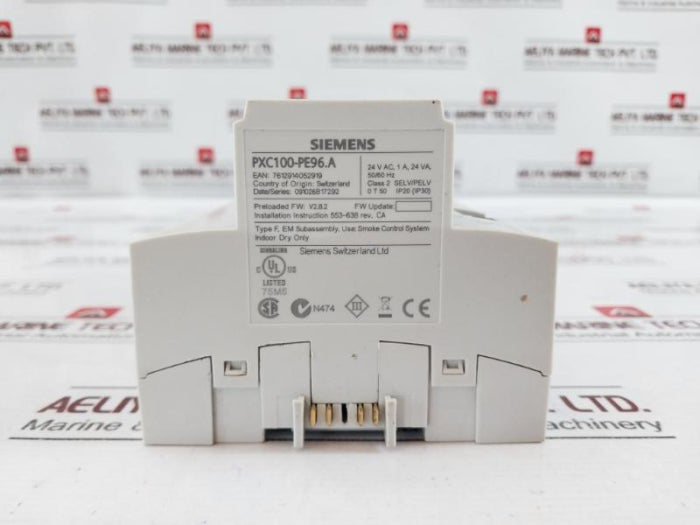 Siemens Pxc100-pe96.A Programmable Controller 50/60Hz 24V Ac Ip20 Rev Ca, V2.8.2