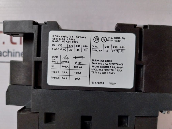Siemens Sirius 3Rt1336-1Ap00 Contactor 690V 230V 50Hz