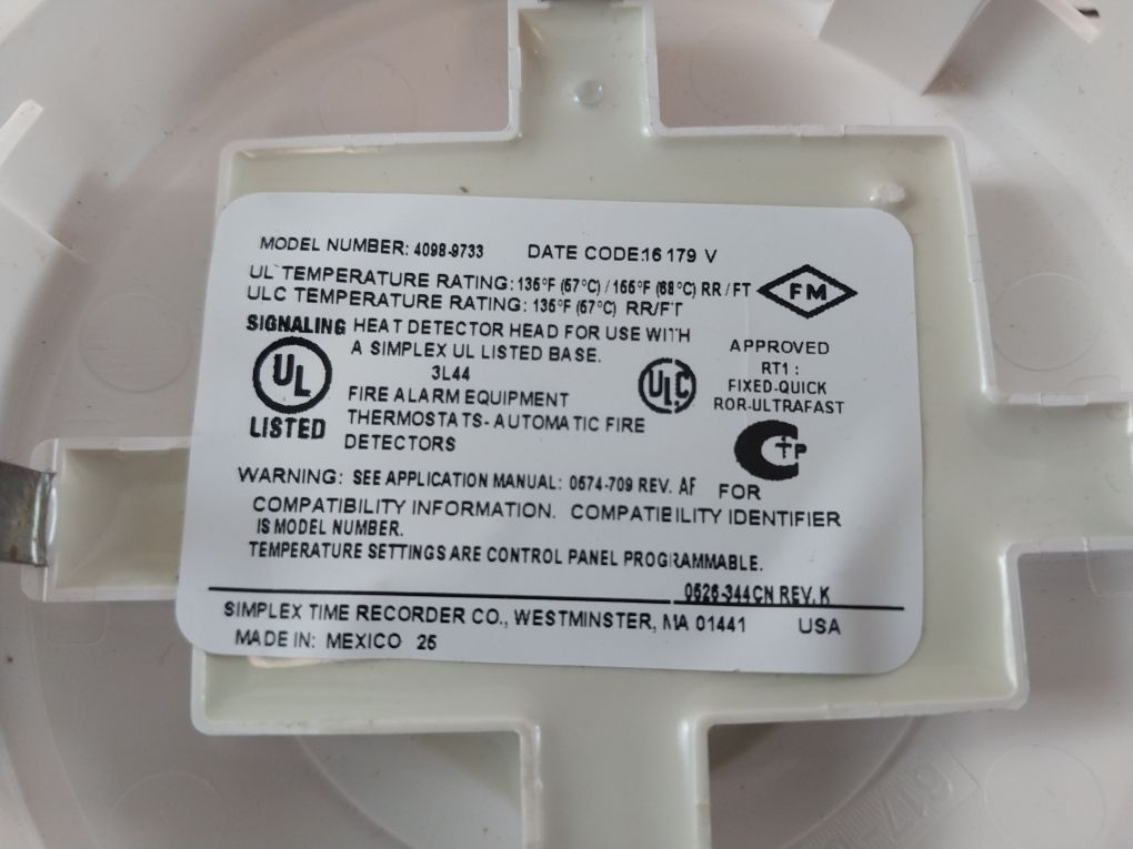 Lot Of 3X Simplex 4098-9733 Heat Detector