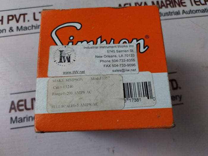Simpson 1357 Md Panel Meter 0-200 Ac Amperes