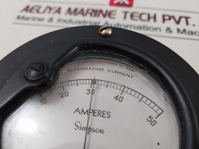 Simpson Sk525-626-5 Alternating Current Panel Meter 0-50 Amperes