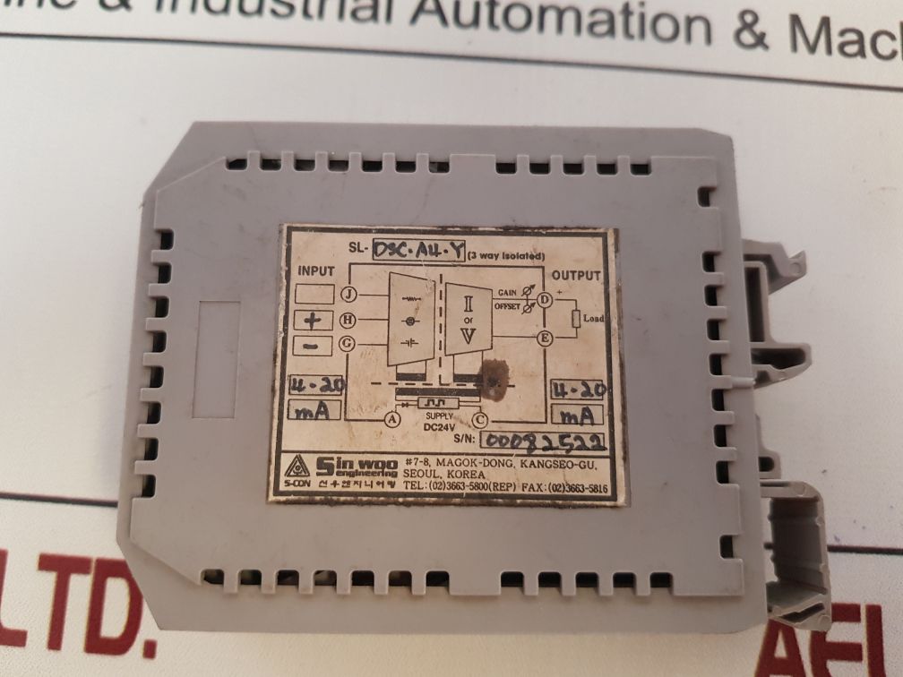 Sin Woo Sl-dsc-a4-y 3 Way Isolated Dc Converter 24V Dc