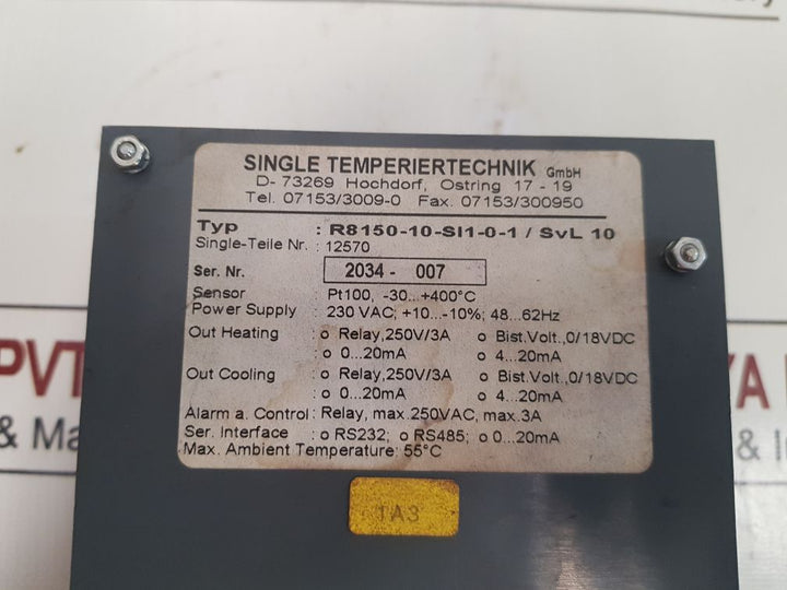 Single R8150-10-si1-0-1/Svl 10 Temperature Control