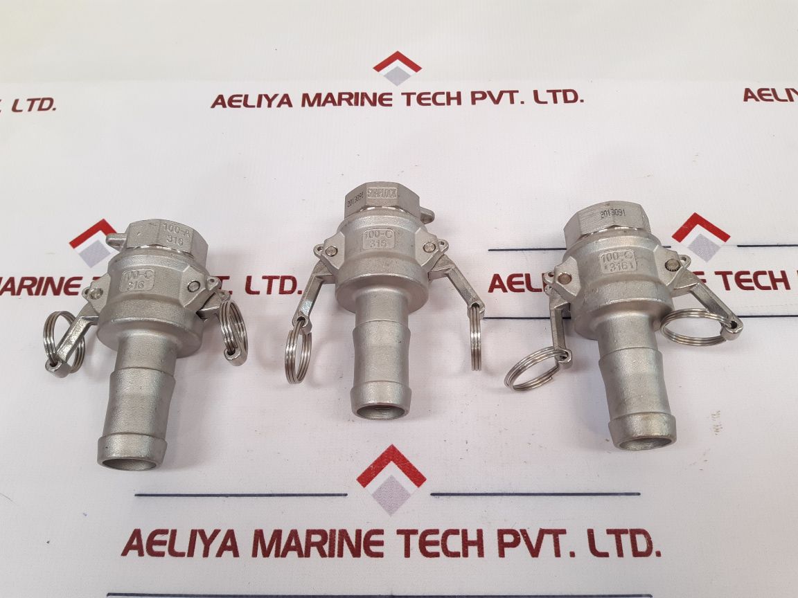 Set of 6x Snaplock 100-a 316 female coupler with hose tail 100-c 316