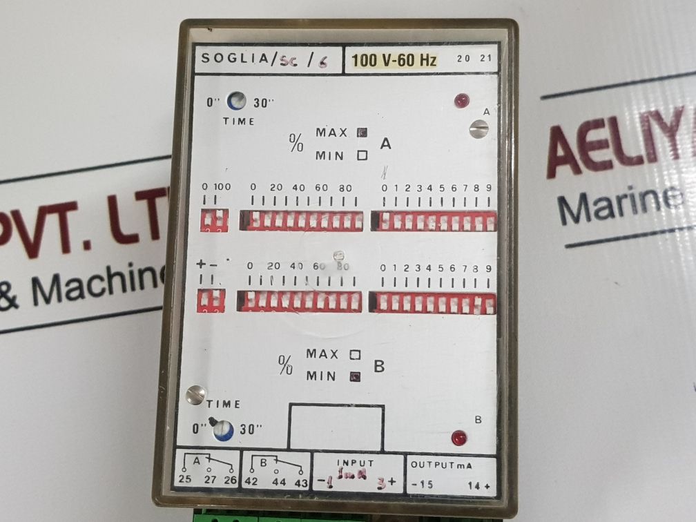 Soglia/Sc/6 20 21 Input Output Relay Time 100 V-60 Hz