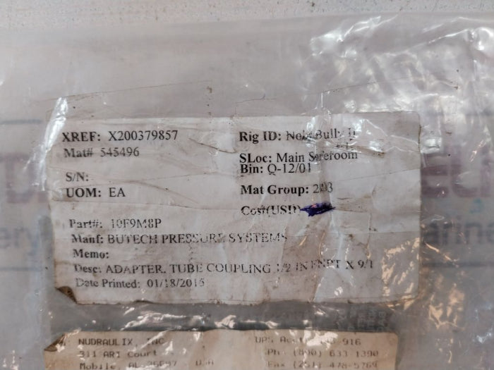 Spir Star HC-MF9-NF8 Tube Coupling Adapter 10F9M8P