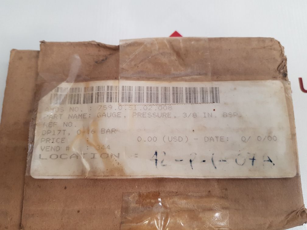 Spirax Sarco 759.0.51.02.008 Pressure Gauge - Aeliya Marine Tech