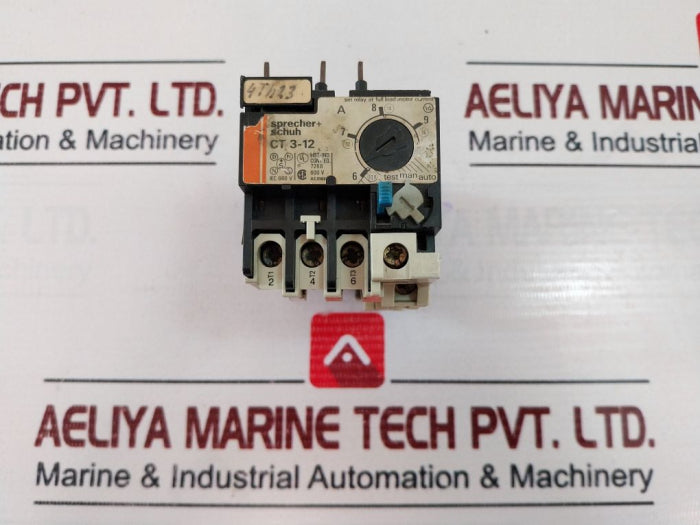 Sprecher+Schuh Ct 3-12 Overload Relay 600V Ac Max