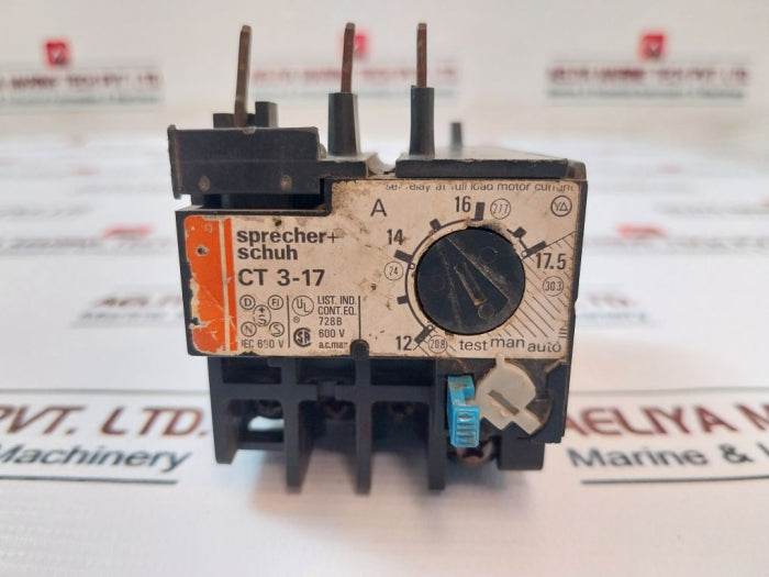 Sprecher+Schuh Ct 3-17 Thermal Overload Relay 600Vac