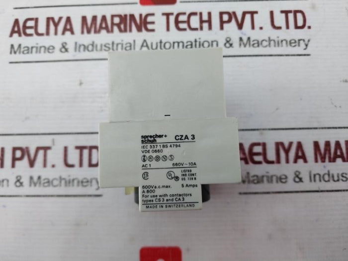 Sprecher+Schuh Cza311 Pneumatic Time Delay Block 660V, 10A 600V A.C. 5 Amps 0692