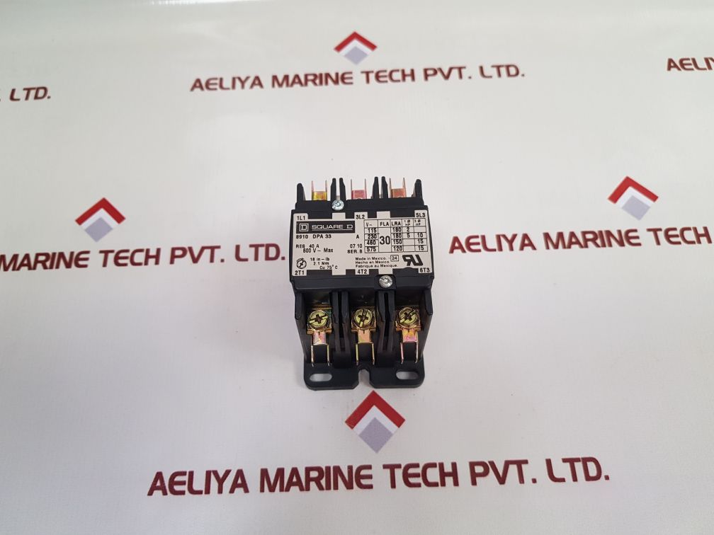 Square d 8910 dpa 33 ser: b definite purpose contactor 25301801 b81