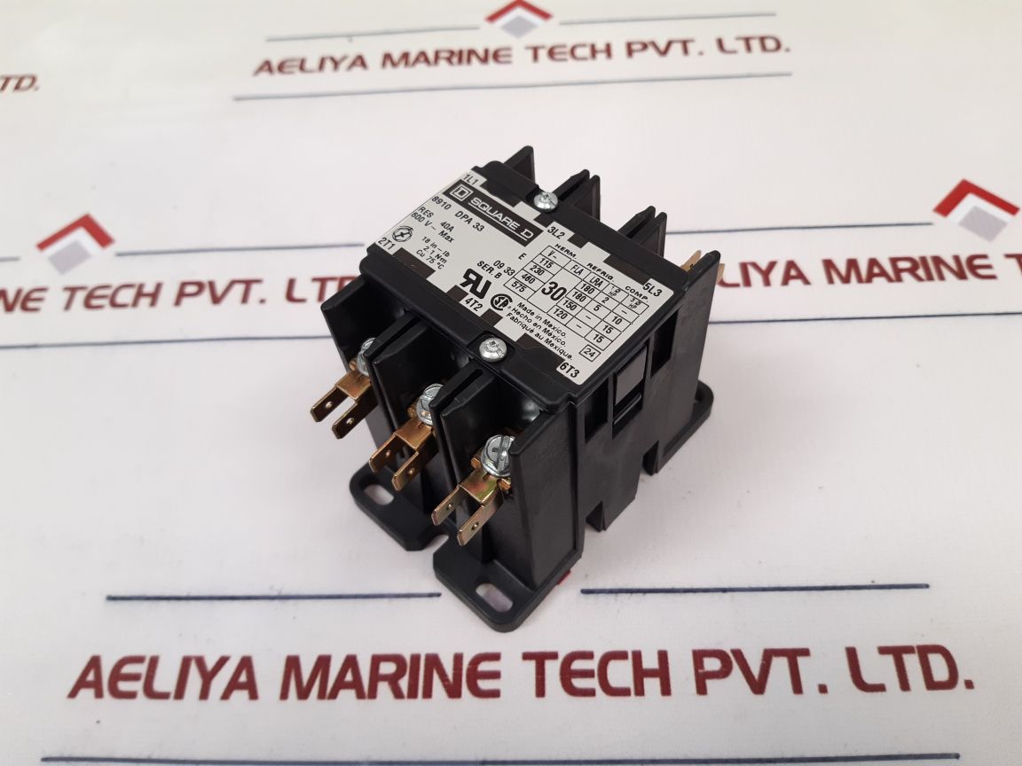 Square D 8910DPA33 Ser.B 3-Pole Contactor 24V 50/60Hz