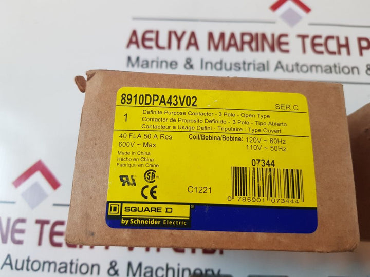 Square D 8910Dpa43V02 Definite Purpose Contactor