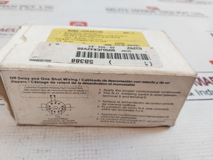 Square D 9050 Jck42v20 Electrical Timing Relay 0.3-30 Sec