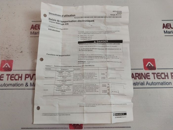 Square D 9050 Jck42v20 Electrical Timing Relay 0.3-30 Sec