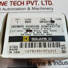 Square d dp22 v09 definite purpose contactor