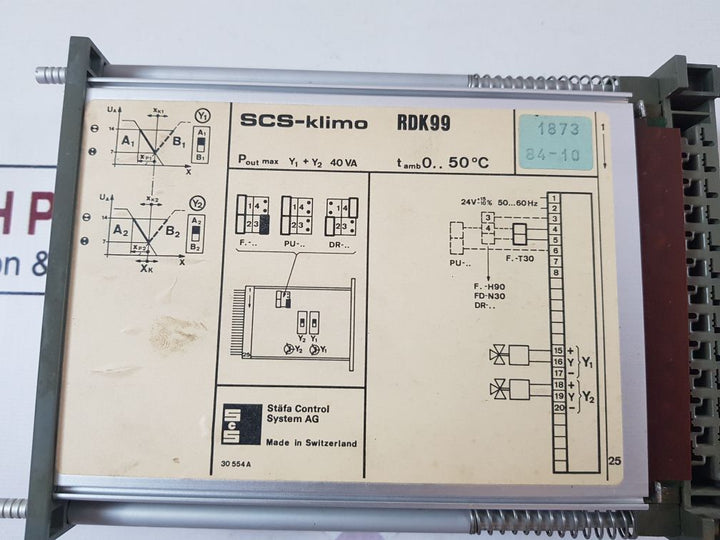 Staefa control system rdk 99 control board