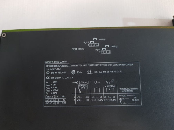 Stahl 9601/23-22-11 Ics1000 Transmitter-supply Unit Um= 250V Umax= 28V