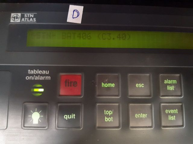 Stn atlas bat 426b signal fire alarm control display 271.135 587