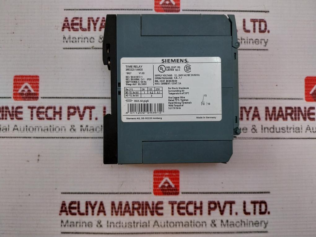 Siemens Sirius 3Rp2525-1Aw30 Time Relay 12-240V Ac/Dc 50/60Hz