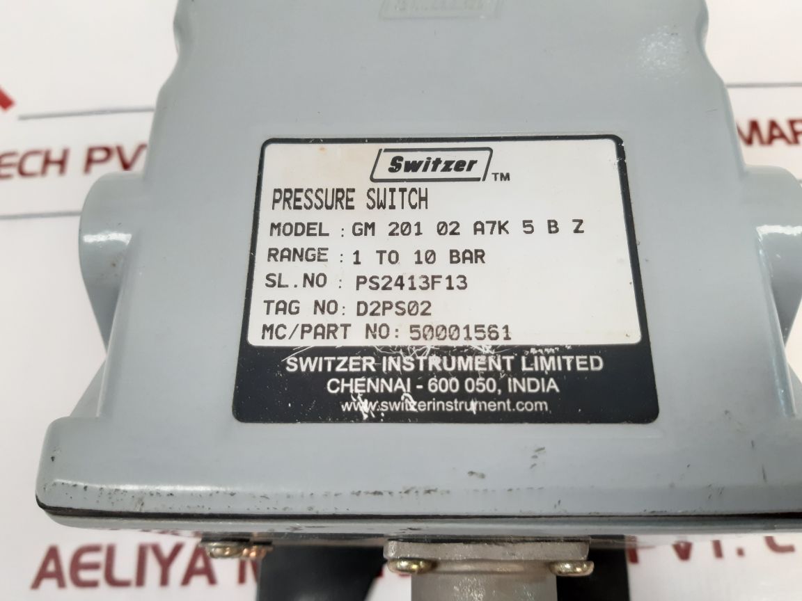 Switzer Gm 201 02 A7K 5 B Z Pressure Switch 50001561 - Aeliya Marine Tech