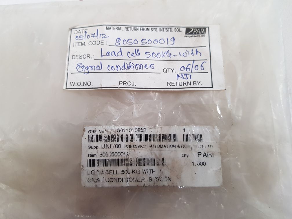Syscon 8050500019 Load Cell 500Kg-with Signal Conditioner