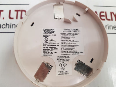 System Sensor 2151 Low Profile Photoelectronic Plug-in Smoke Detector