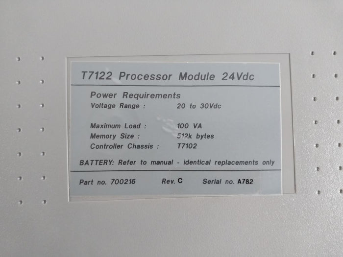 T7122 Processor Module 24Vdc