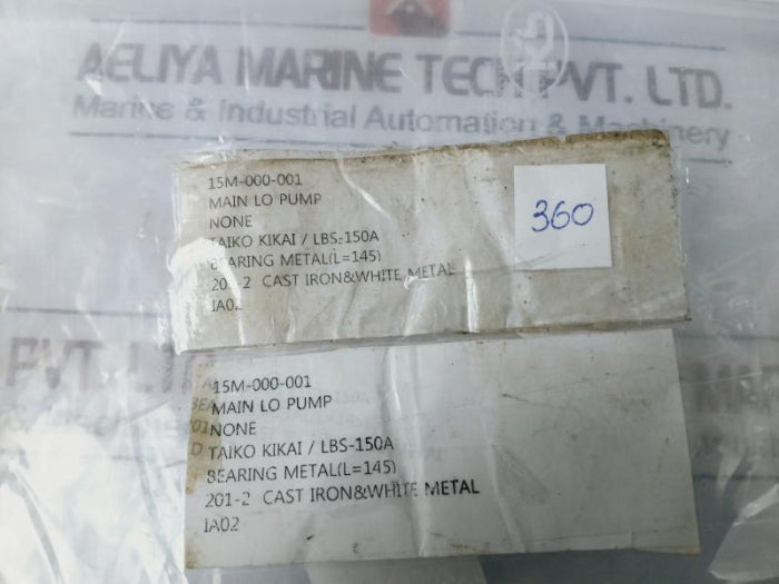 Taiko Kikai Lbs-150A Main Lo Pump Bearing Metal 15M-000-001