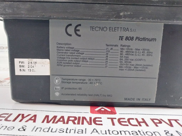 Tecno Elettra TE 808 Platinum Motor Pump Firefight 5A 30VDC