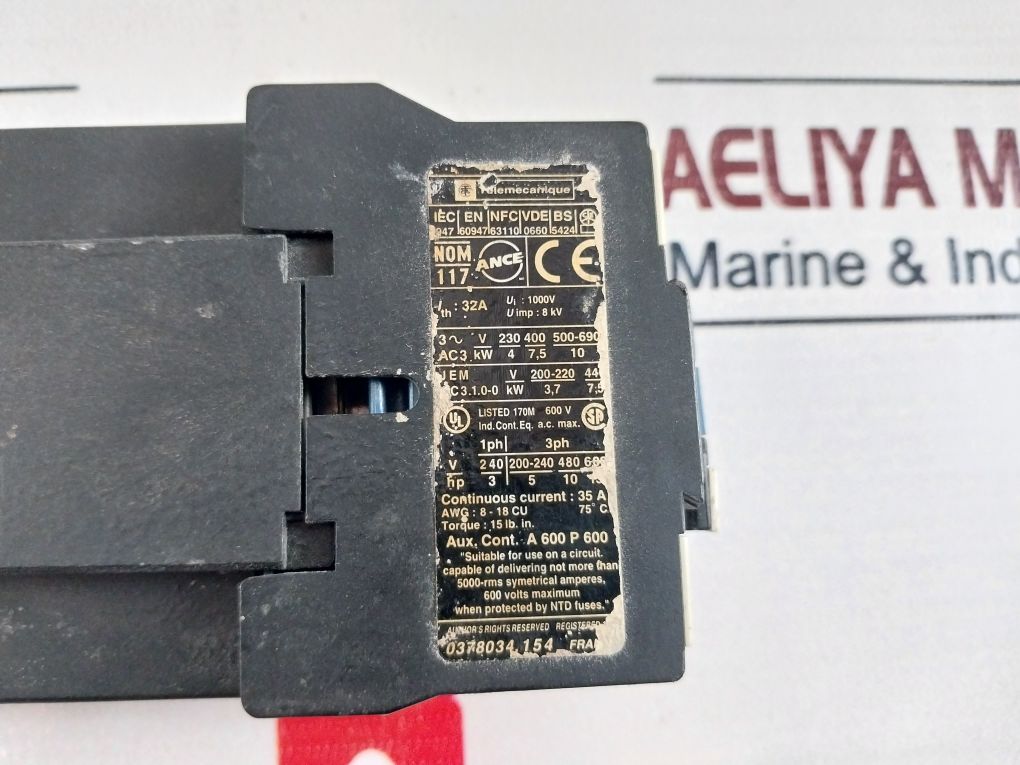 Telemecanique En 60947 Contactor 1000V 8Kv