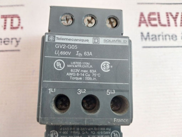 Telemecanique Gv2-g05 Terminal Block With Circuit Breaker 690v 63a