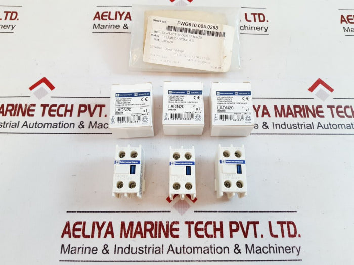 Lot of 5X Telemecanique ladn20 Auxiliary Contact Block 690V A600 Q600 A013256