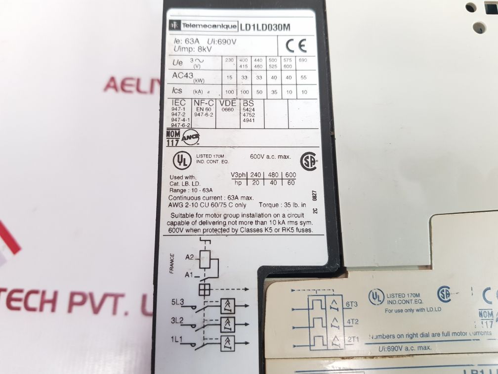 Telemecanique Ld1 Ld030 Motor Starter
