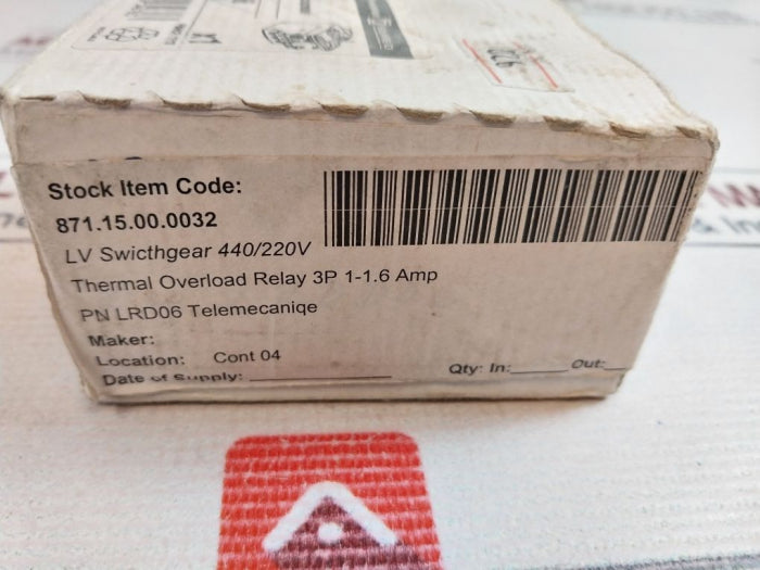 Telemecanique/Schneider Electric Lrd 06 Thermal Overload Relay 3P 690V 1-1.6 A