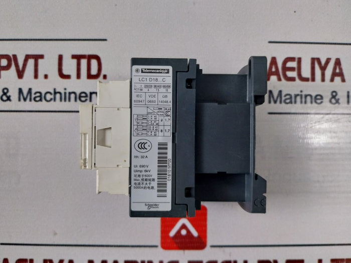 Telemecanique Schneider Electric Lc1D18 Contactor 220V 50/60Hz