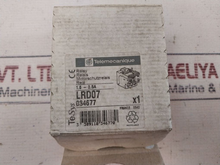 Telemecanique/Schneider Electric LRD 07 Overload Relay B600 R300, 1.6-2.5a 690v