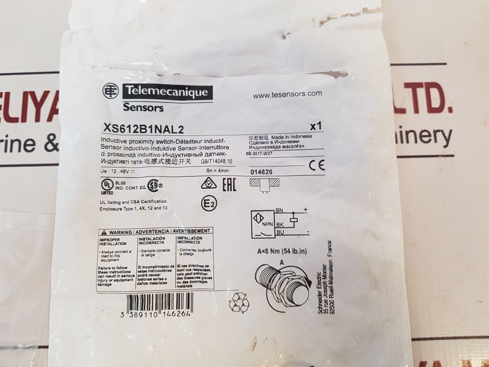 Telemecanique Xs612B1Nal2 Inductive Proximity Switch 12...48 Vdc