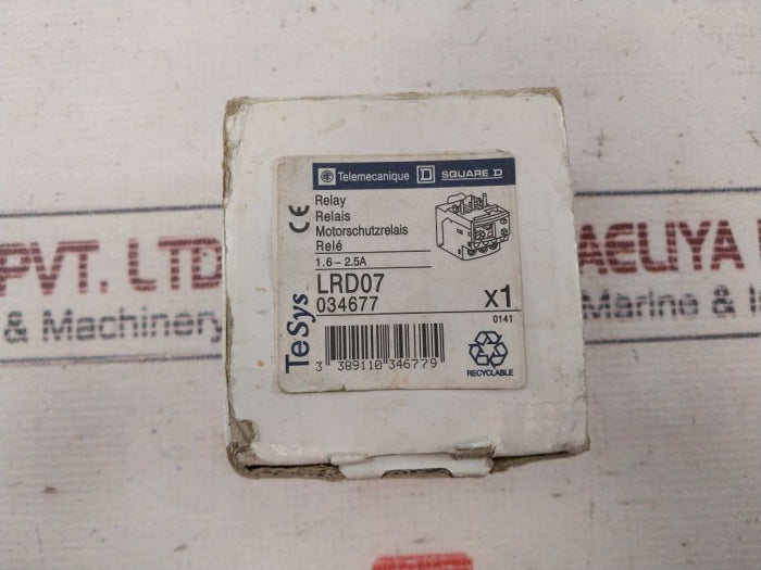 Telemecanique Square D LRD 07 Overload Relay 1.6-2.5 A 690v