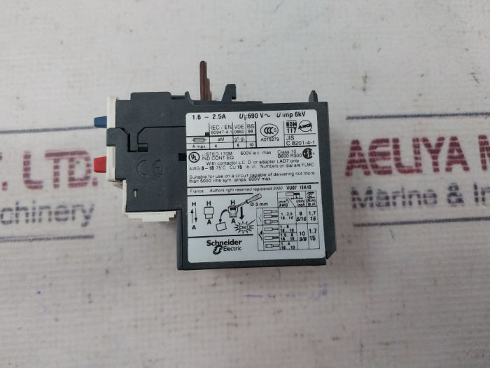 Telemecanique/Schneider Electric LRD 07 Overload Relay 690v~ 1.6-2.5A