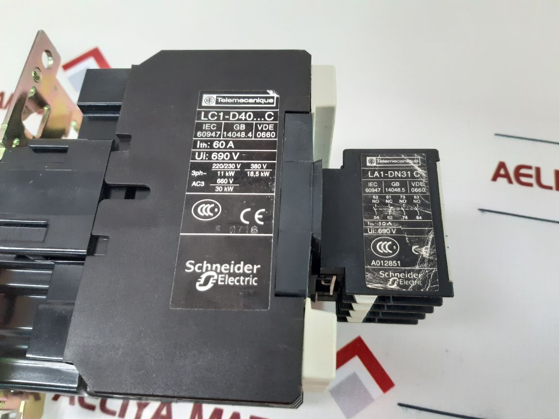 Telemecanique/Schneider Lc1 D40 11 Contactor La1 Dn31 Contact Block - Aeliya Marine Tech