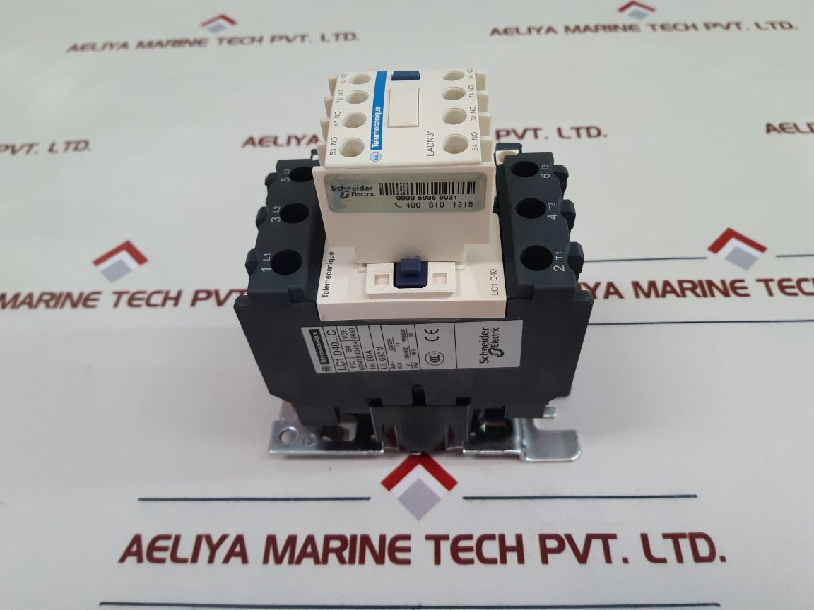 Telemecanique/Schneider Lc1 D40 Contactor With Ladn31 Contact Block - Aeliya Marine Tech