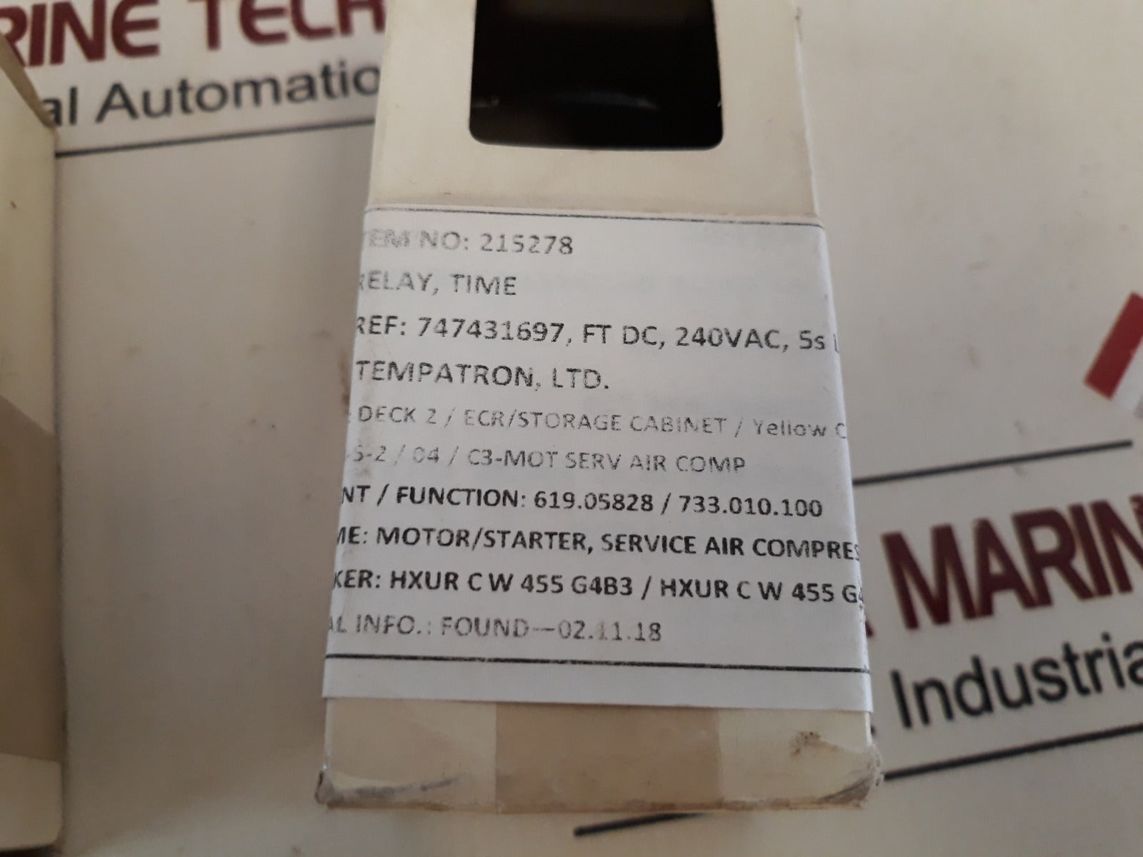 Tempatron Ft Dc Time Relay 240V Ac